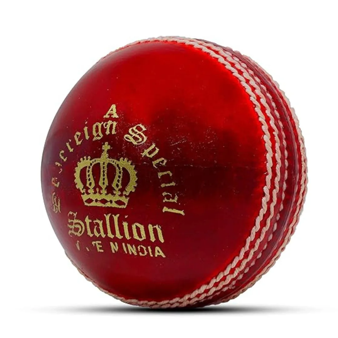 Heega Stallion Premium Quality Conventional Cricket Leather Ball (Red)
