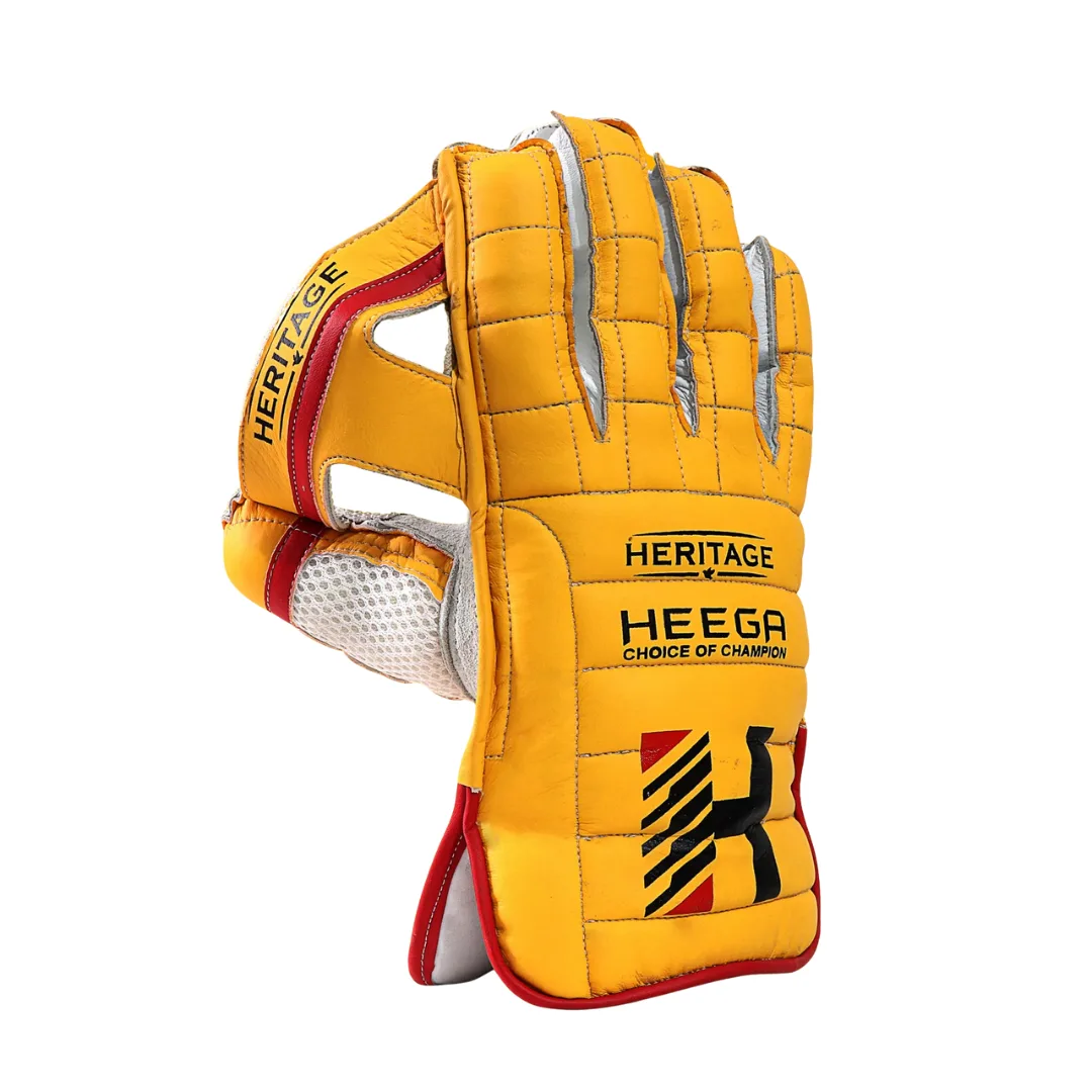Heega Heritage Wicket Keeping Gloves Yellow