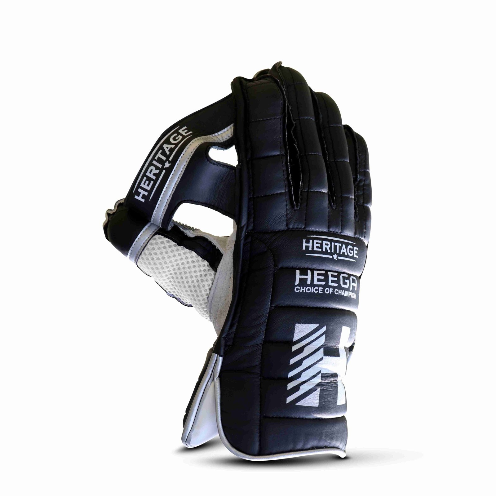 Heega Heritage Wicket Keeping Gloves Black - Size Men