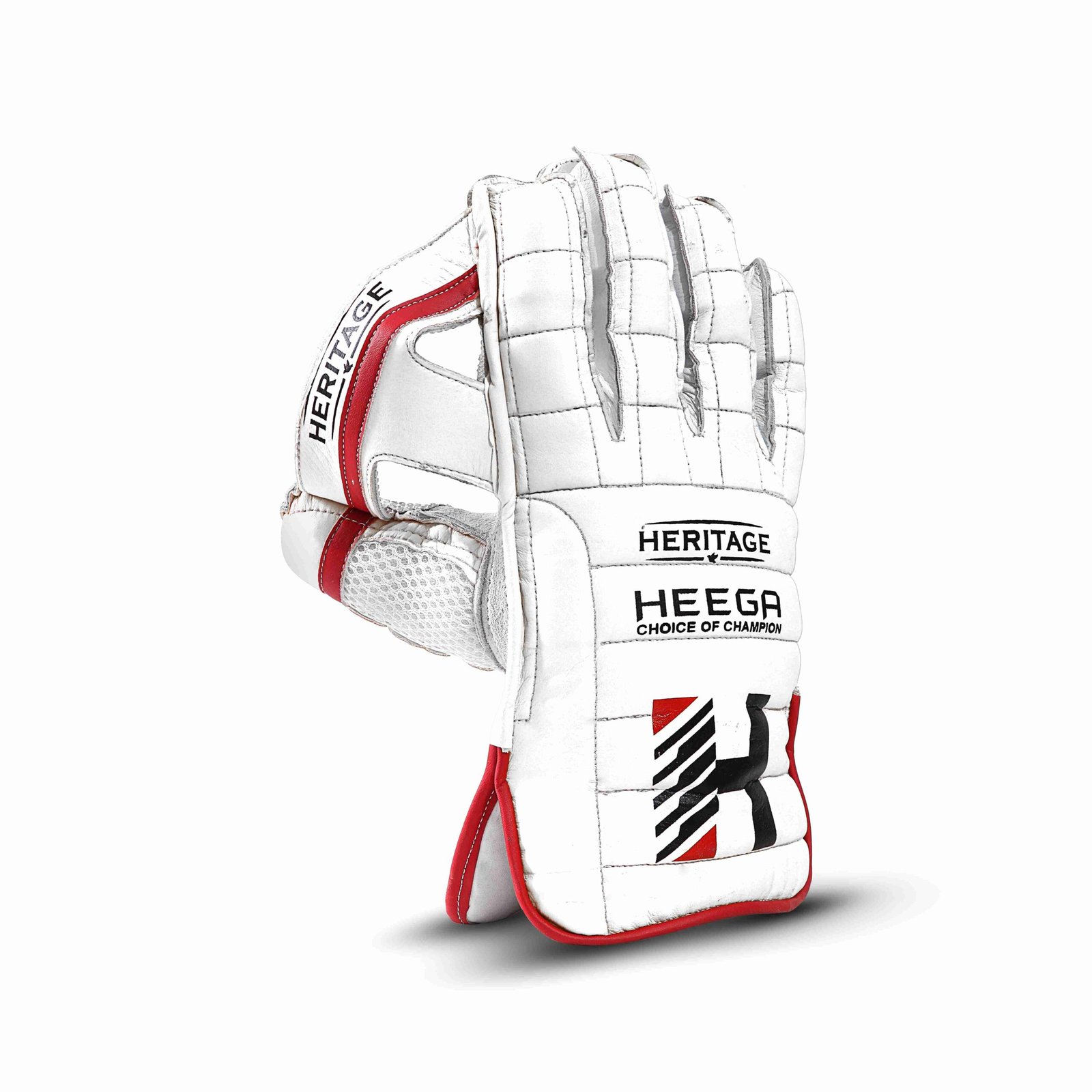 Heega Heritage Wicket Keeping Gloves White - Size Men