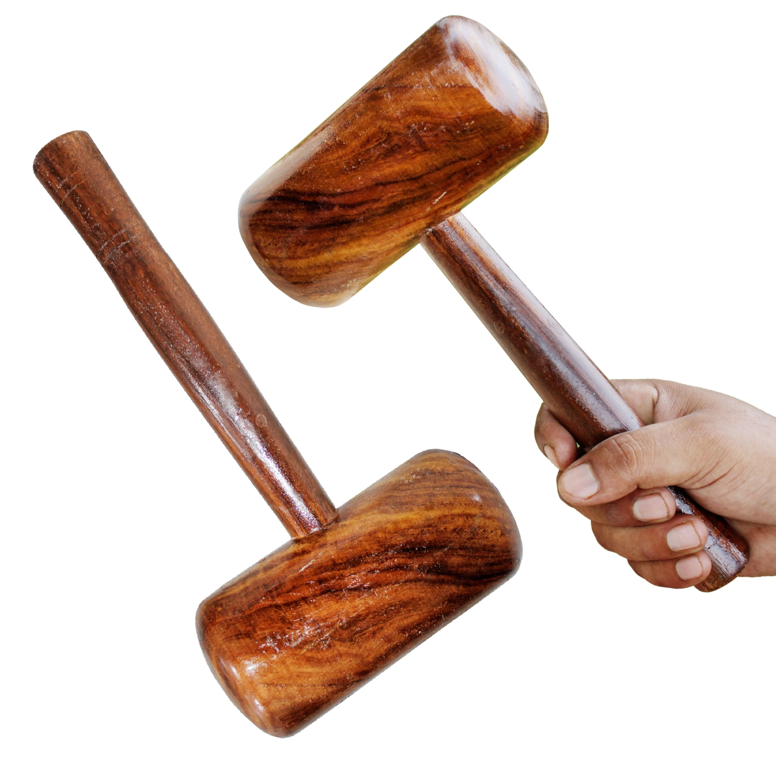 Heega™ Bolder Cricket Wooden Mallet Hammer (Natural/Polished)