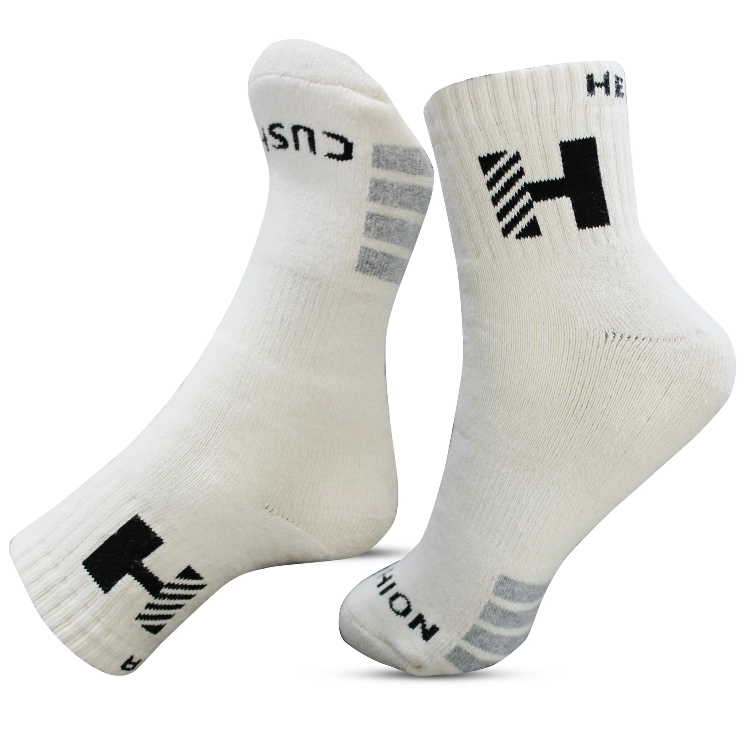 Heega Cushion Ankle Socks | Size Men Sport Socks (Off White) Pack of 2