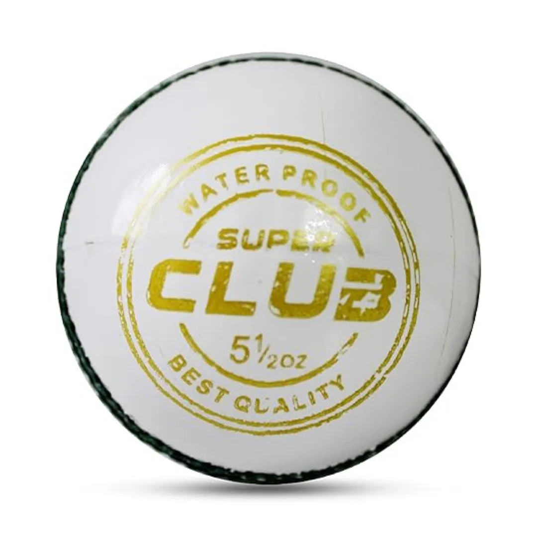 Heega Super Club Paint White 4 Pc Leather Cricket Ball