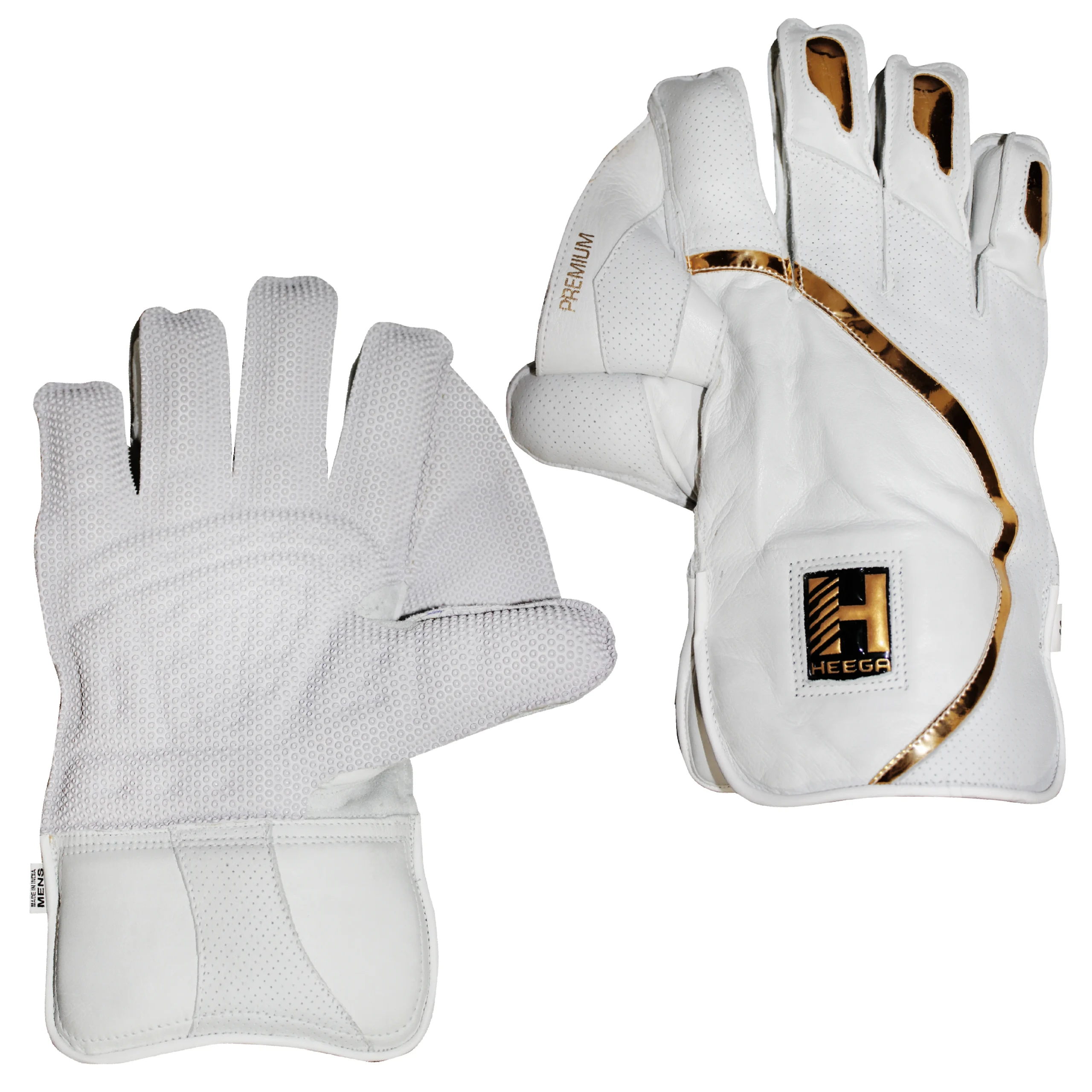 Heega Premium Leather Cricket Wicket Keeping Gloves Suitable for Professional Players (Mens)