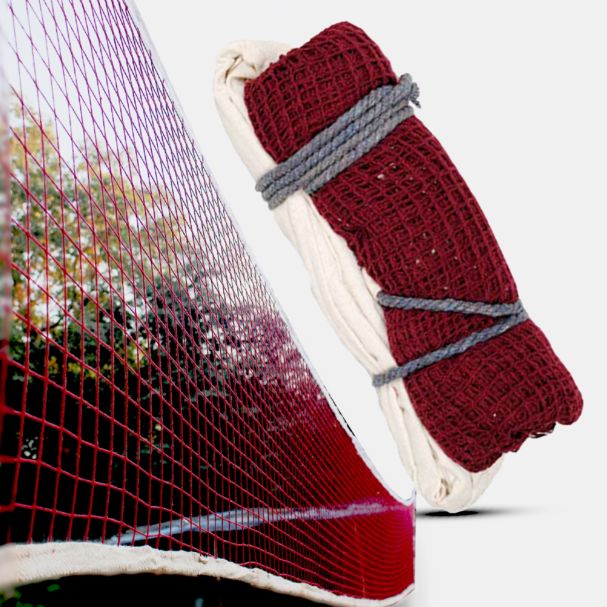 Heega Badminton Net NYLON Brown, 4 Side Tape (Pack of 01)