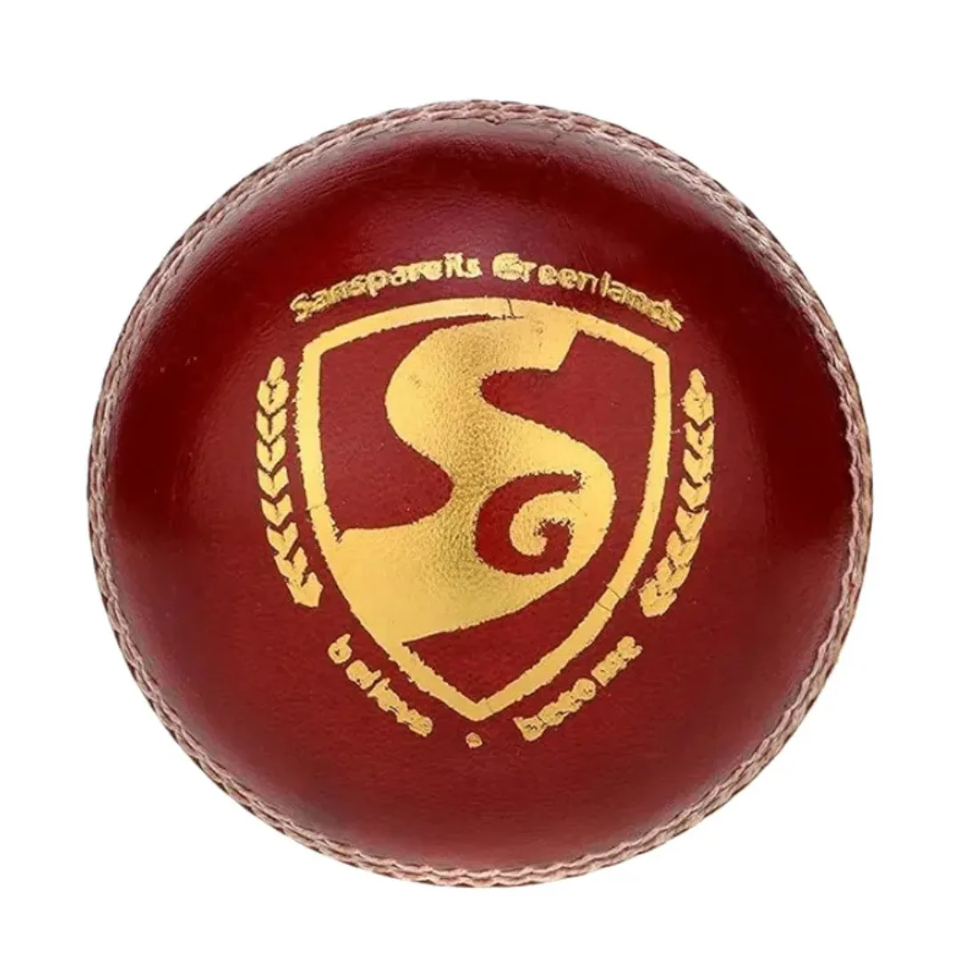 SG Shield 20 Two-Piece Water Proof Cricket Leather Ball, Regular Size (Red)