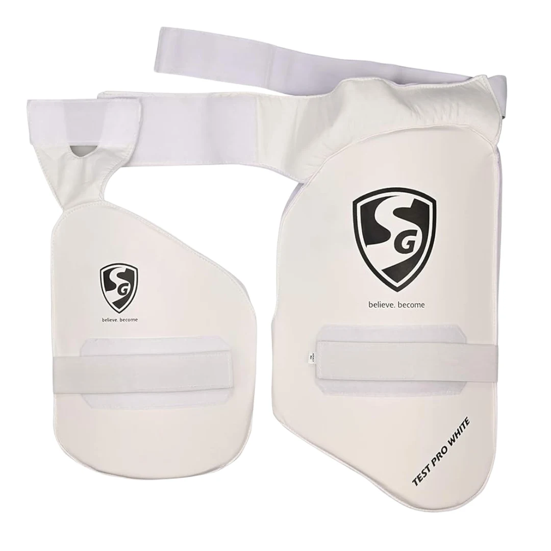 SG Combo Test Pro cricket batting thigh pad (White)