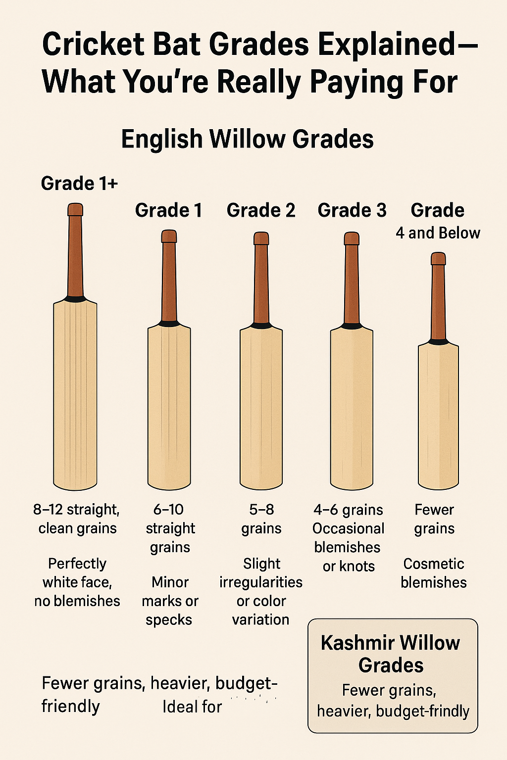Cricket Bat Grades Explained – What You’re Really Paying For 1 Cricket bat